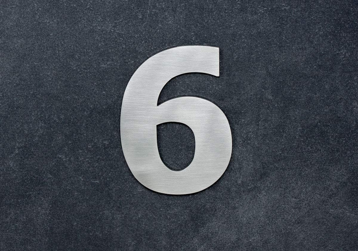 evi herrajes 640/120 - 数字用于房间 6" de 120 mm,抛光哑光 inox